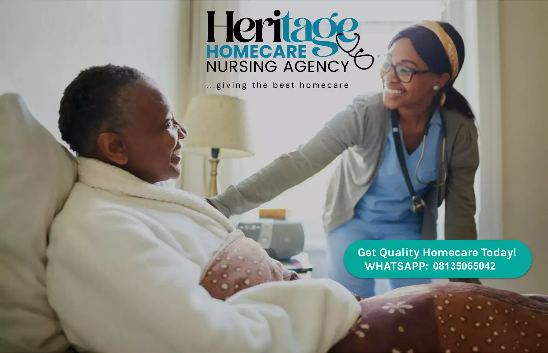 Professional caregivers providing homecare services in Nigeria.